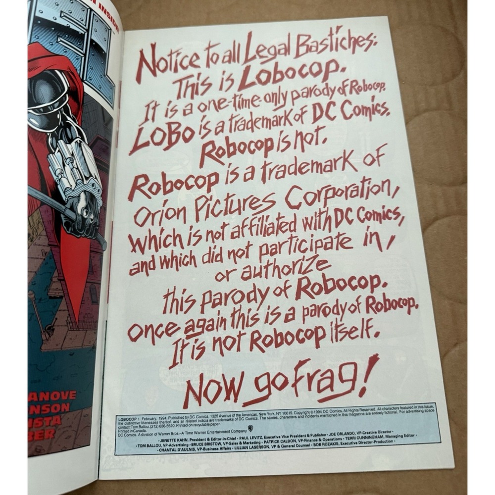 DC Comics - LoboCop Number 1 February 1994 - Picture 2 of 4